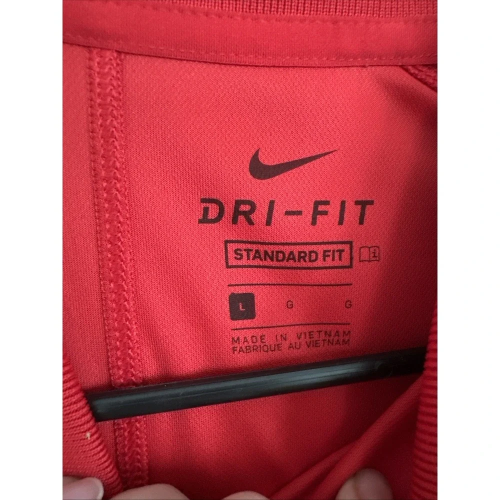Nike Dri-FIT Standard Fit Men's Red Short Sleeve Golf Polo Shirt Size L